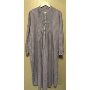 LL Bean Dobby Nightgown Flannel Lavender Pintuck Prairie Cottagecore Women's L